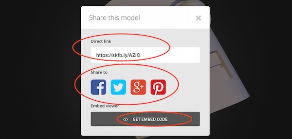 Sketchfab maakt het eenvoudig om 3d-modellen te delen op sociale netwerken of te embedded op de eigen website.