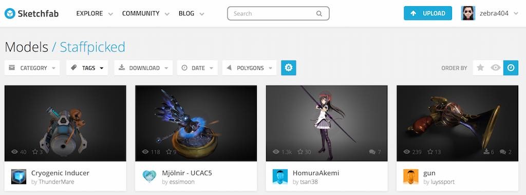 Het team achter Sketchfab biedt een selectie van de mooiste 3d-modellen